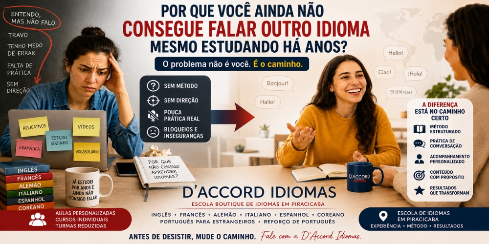 Por que você ainda não consegue falar outro idioma mesmo estudando há anos? | Escola de Idiomas em Piracicaba